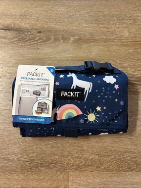 Packit Navy Blue Unicorn Freezable Lunch Bag